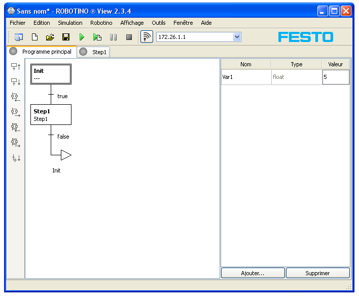 Programme principal avec gestionnaire de variables