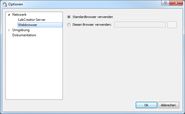 Auswahl des Webbrowsers