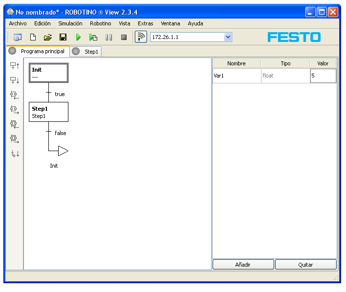 Programa principal con administrador de variables
